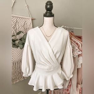 Faux wrap blouse